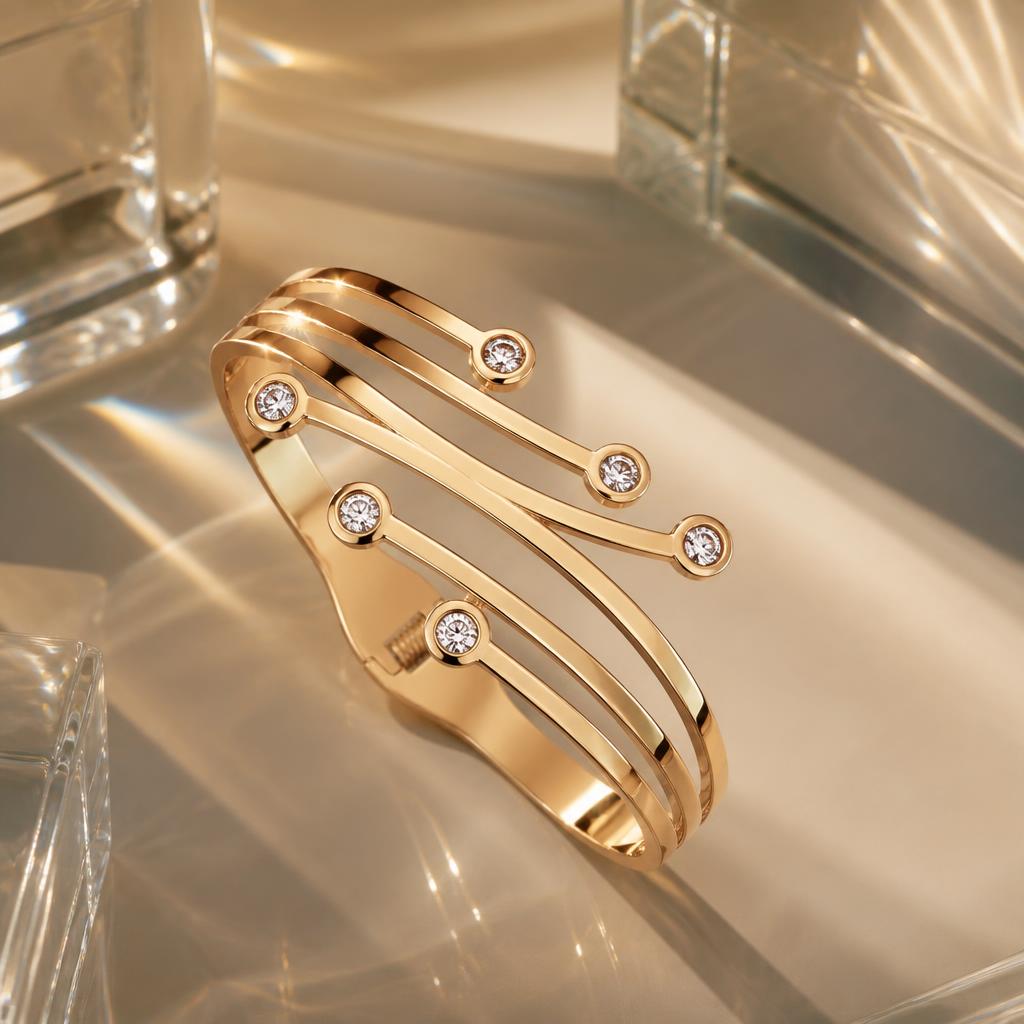 Celestia Crystal Cuff Bracelet