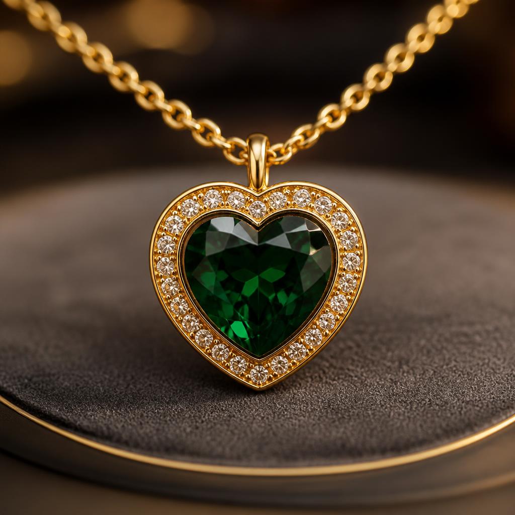 KYRA Emerald Heart Pendant